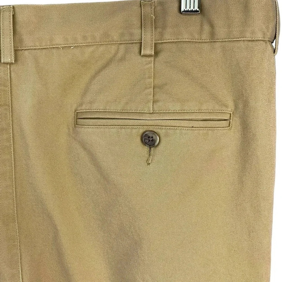 Lands' End Traditional Fit Pleated Chino Pants Men Size 38 Khaki Straight Leg - Picture 10 of 16